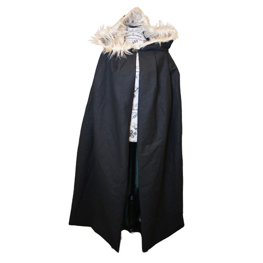 The VM Canvas Cotton Lined Cloak with Faux Fur Hood