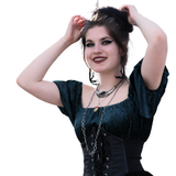 Crushed Velvet Peasant Blouse