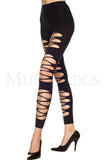 Music Legs Cut Out Opaque Spandex Leggings