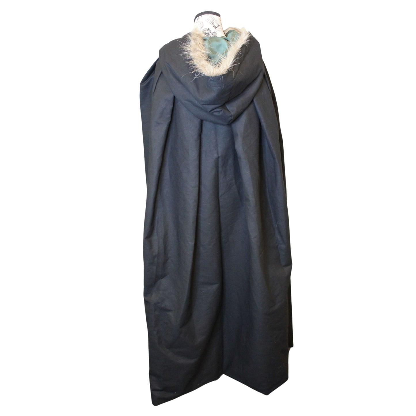 The VM Canvas Cotton Lined Cloak with Faux Fur Hood