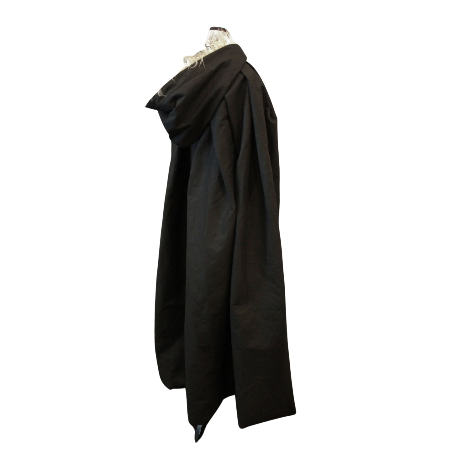 The VM Canvas Cotton Lined Cloak with Faux Fur Hood