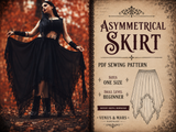 Asymmetrical Skirt PDF Sewing Pattern – Beginner Handkerchief Skirt Pattern