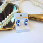 CLEARANCE Blue Gem Stud Earrings