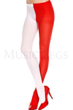 Music Legs White & Red Jester Pantyhose