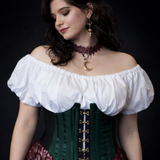 Cropped Cotton Peasant Blouse