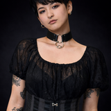 Cropped Lace Peasant Blouse