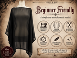 Gothic Tunic PDF Sewing Pattern – Beginner Batwing Top Pattern