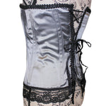 SALE The VM Silver Corset with Black Lace (size 4/6)