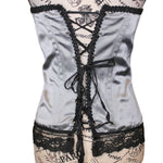 SALE The VM Silver Corset with Black Lace (size 4/6)