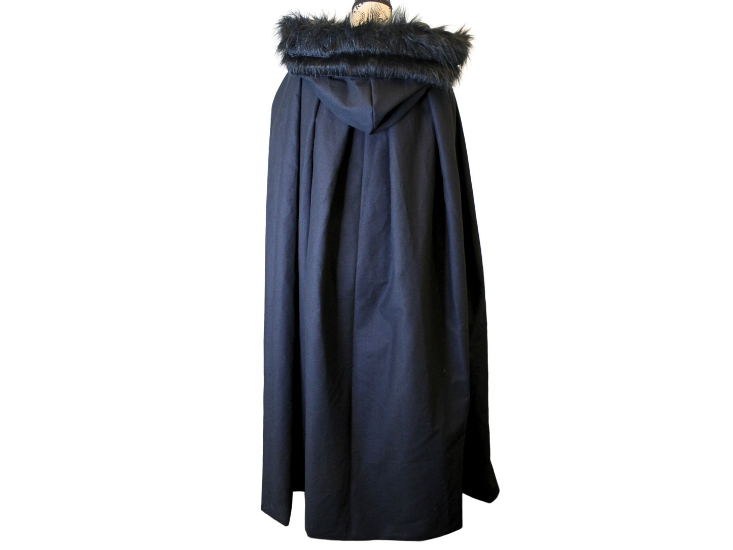 The VM Canvas Cotton Lined Cloak with Faux Fur Hood