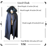 Canvas Cotton Lined Cloak with Faux Fur Hood