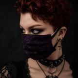 Face Mask - Reversible Vegan Leather to Purple Lace