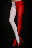 Music Legs White & Red Jester Pantyhose