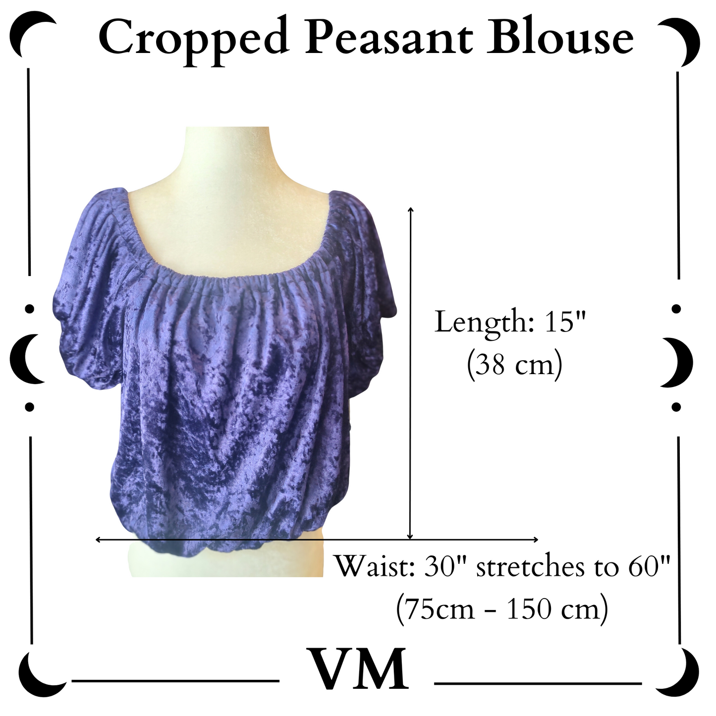 The VM Cropped Velvet Peasant Blouse