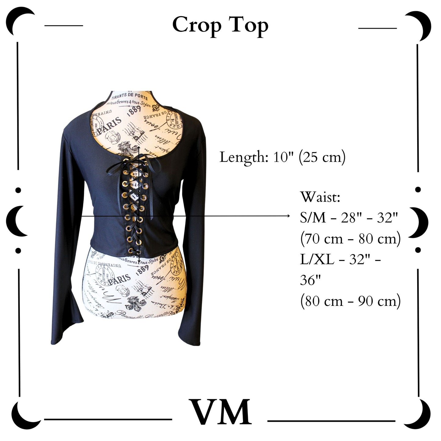 The VM Long Sleeve Lace Up Crop Top