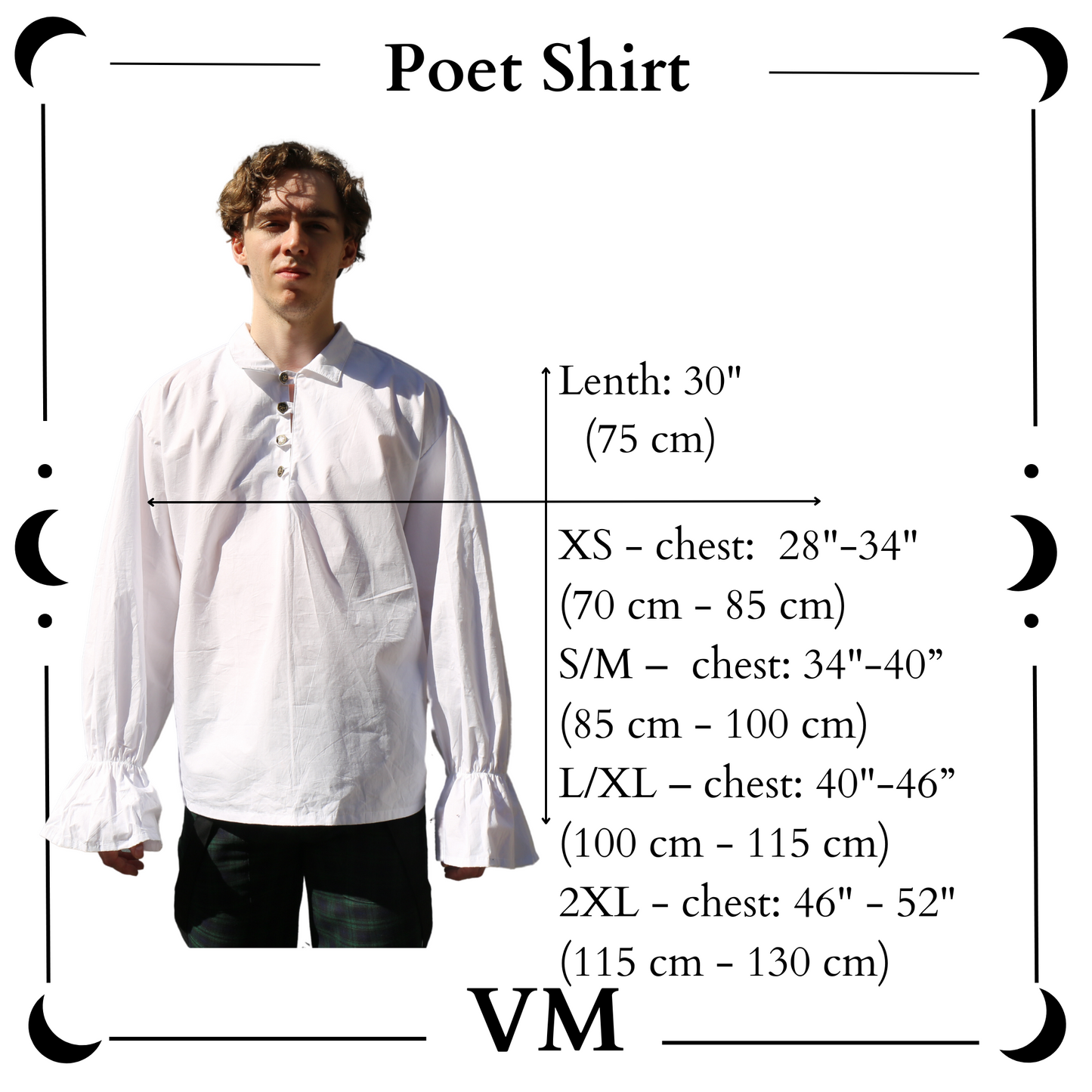 The VM Button Poet Shirt with ruffle cuffs