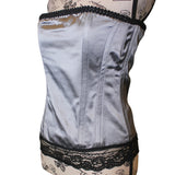 SALE The VM Silver Corset with Black Lace (size 4/6)