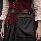 Brown Vegan Leather Sporran Pouch (Belt-Attachable, Zipper Pocket)
