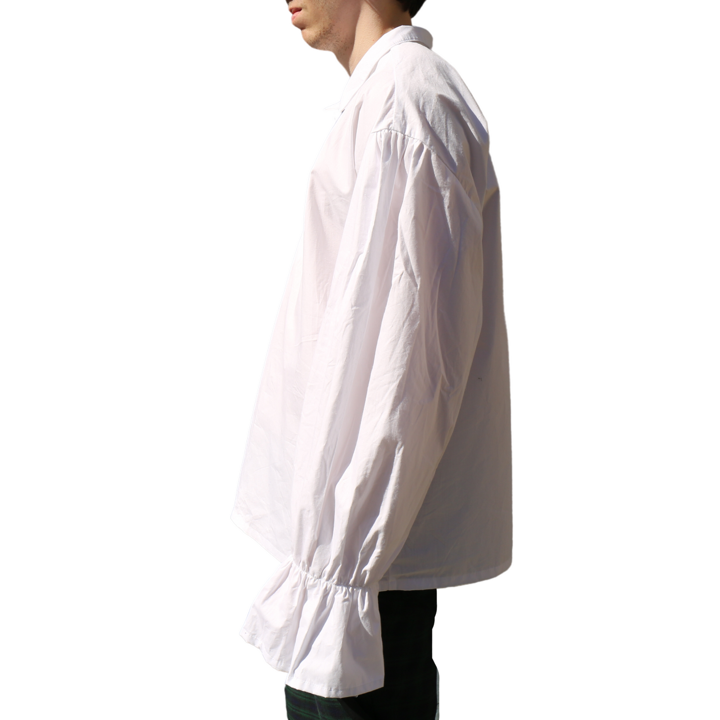 The VM Button Poet Shirt with ruffle cuffs