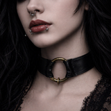 Vegan Leather O-Ring Velcro Choker