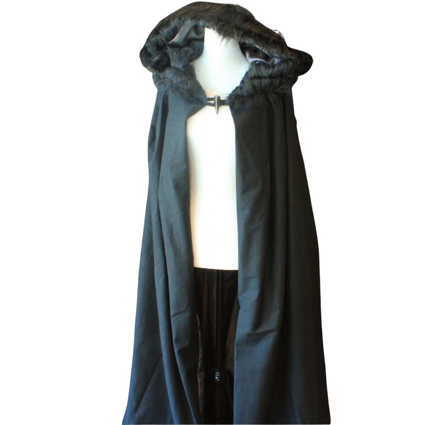 The VM Canvas Cotton Lined Cloak with Faux Fur Hood