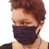 Face Mask - Reversible Vegan Leather to Purple Lace