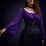 Chiffon Chemise with Bishop Sleeves