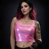 Sparkly Cropped Halter Top