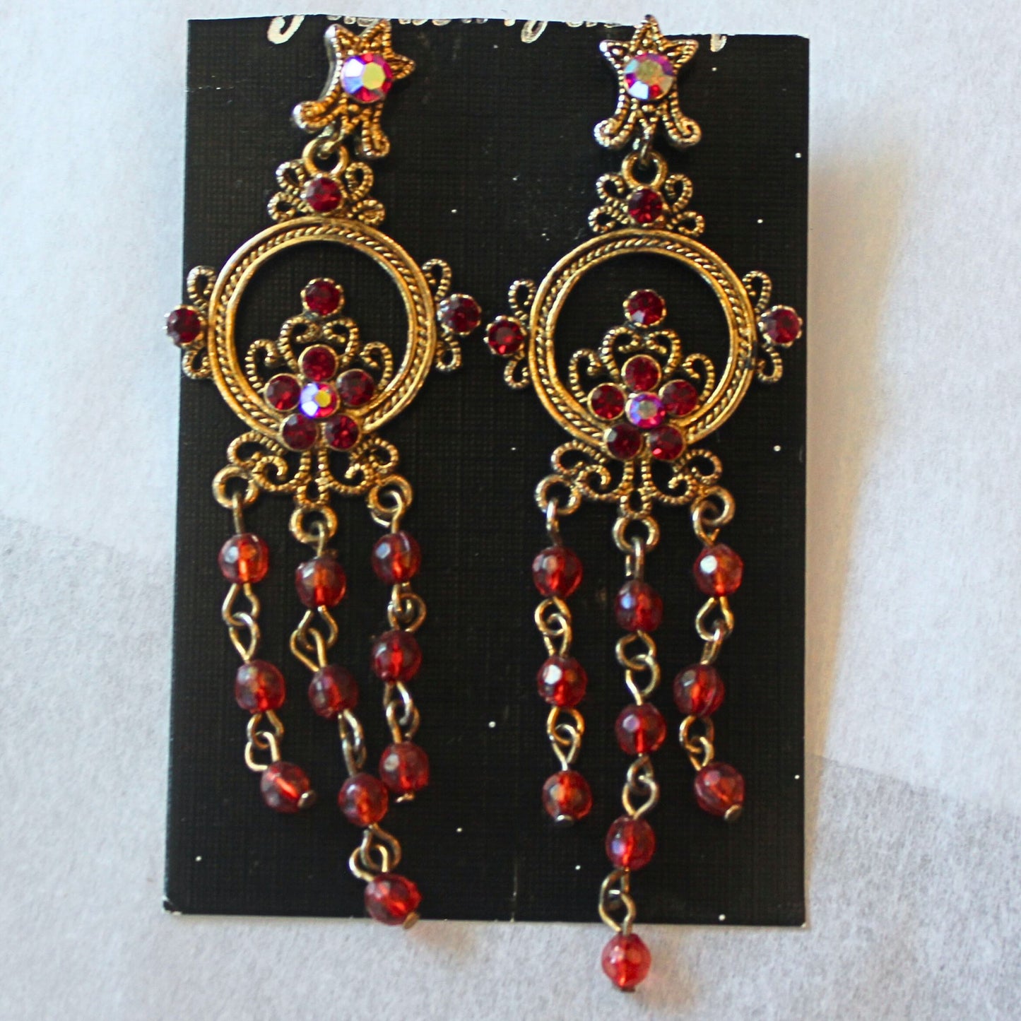 CLEARANCE Red Bead Earrings