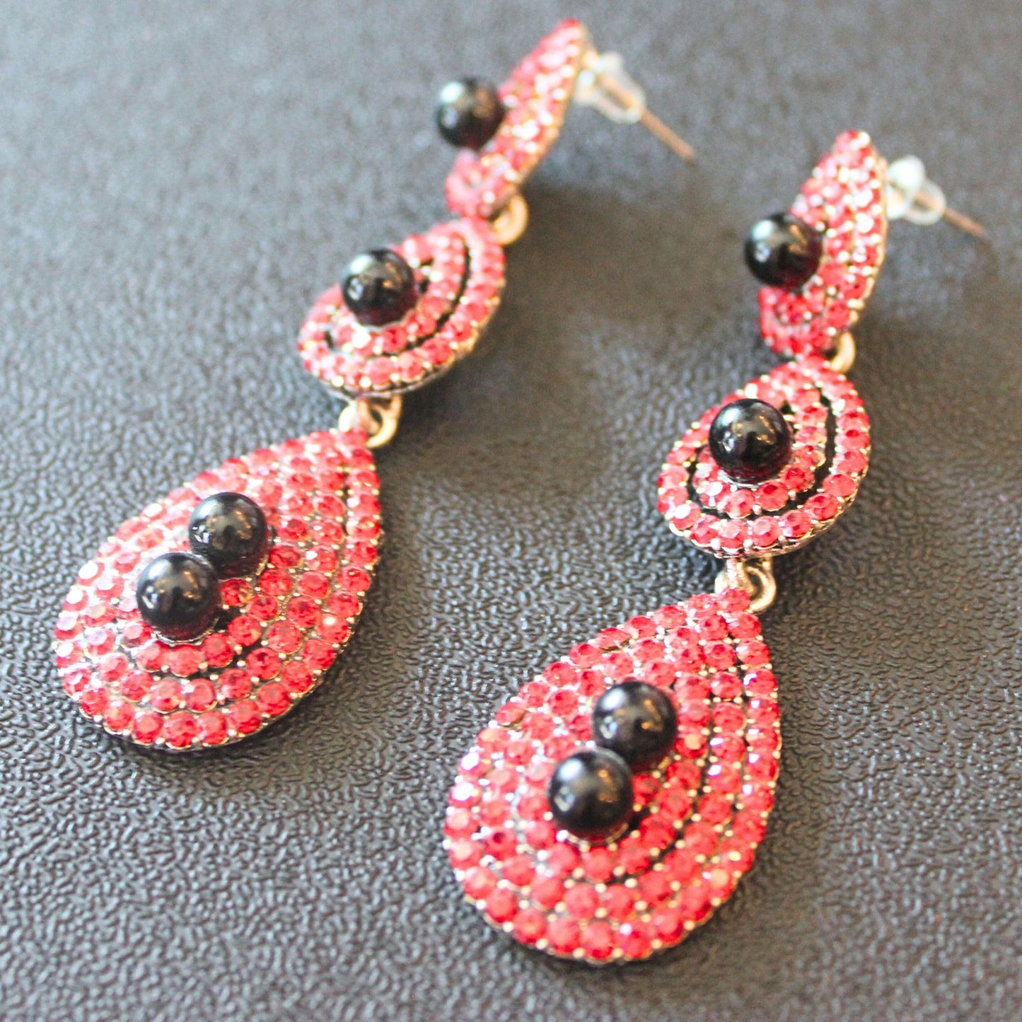 CLEARANCE Red Crystal Earrings