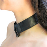 Vegan Leather O-Ring Velcro Choker