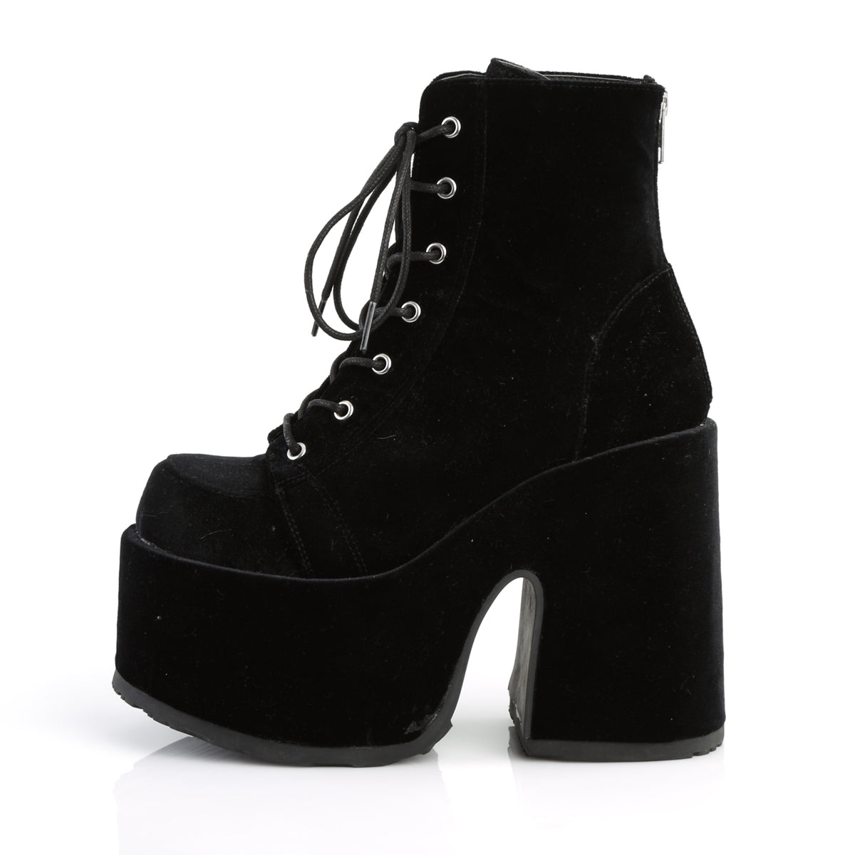 Demonia Platform Boots - Camel203 Black Velvet