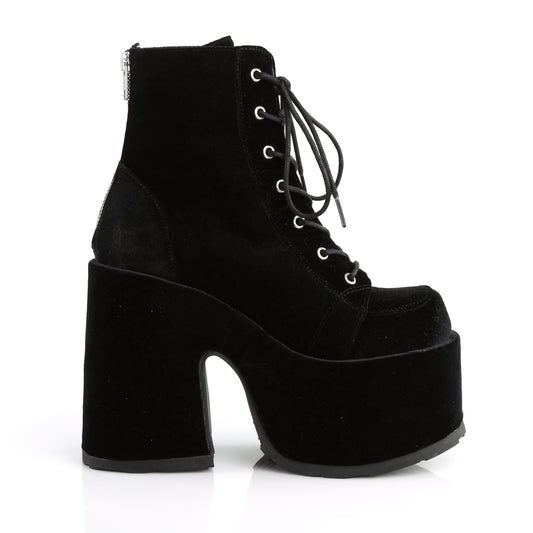 Demonia Platform Boots - Camel203 Black Velvet