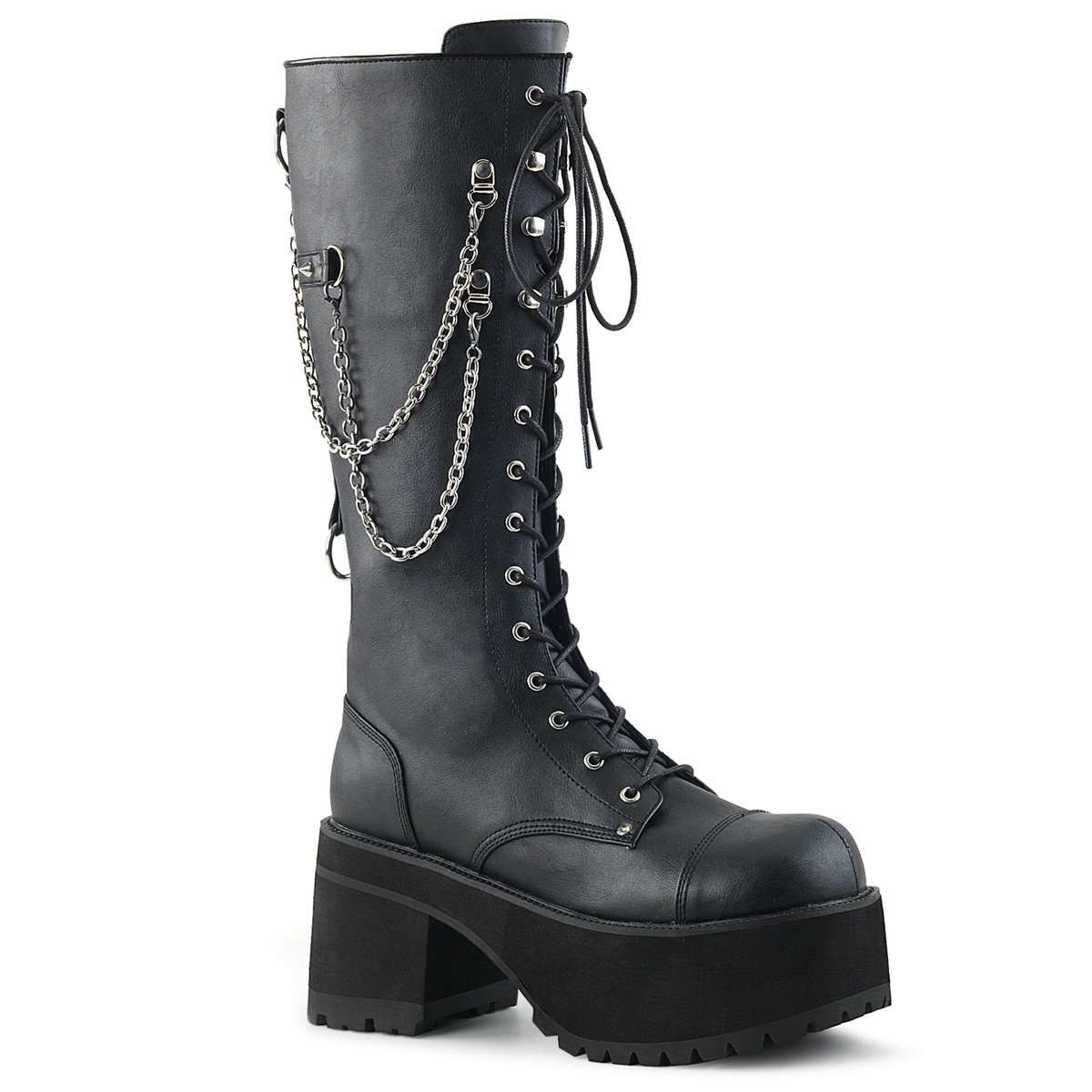 Demonia Platform Boots - Ranger 303 Lace-up Platform Boot with Chains